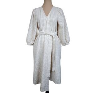 All in Love Yellow Plaid Large Cottagecore Boho Midi Dress